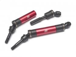 Traxxas Slash 4X4 Heavy Duty Steel and Aluminum Front Drive Shafts (2) Red by Boom Racing