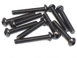 Miscellaneous All M3x24mm Round Head 12.9 Grade Nickel Plated Screws (10) by Boom Racing