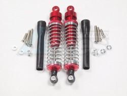 Miscellaneous All Competition Aluminium Ball Top Threaded Shocks 90MM 1 Pair Red (Silver Springs) by GPM Racing