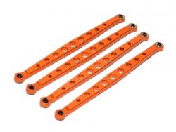 Team Losi Night Crawler Aluminum Lower Chassis Link - 4 Pcs Orange by Boom Racing