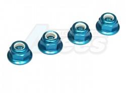 Miscellaneous All Machined 5MM Alum. Flanged Locknut Blue (4) by Speedmind